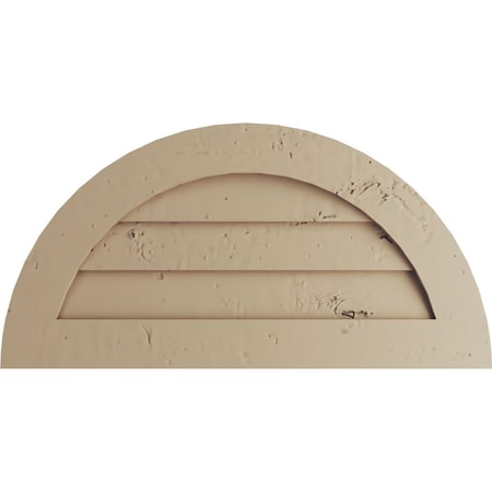 Timberthane Knotty Pine Half Round Faux Wood Non-Functional Gable Vent, Primed Tan, 36W X 18H